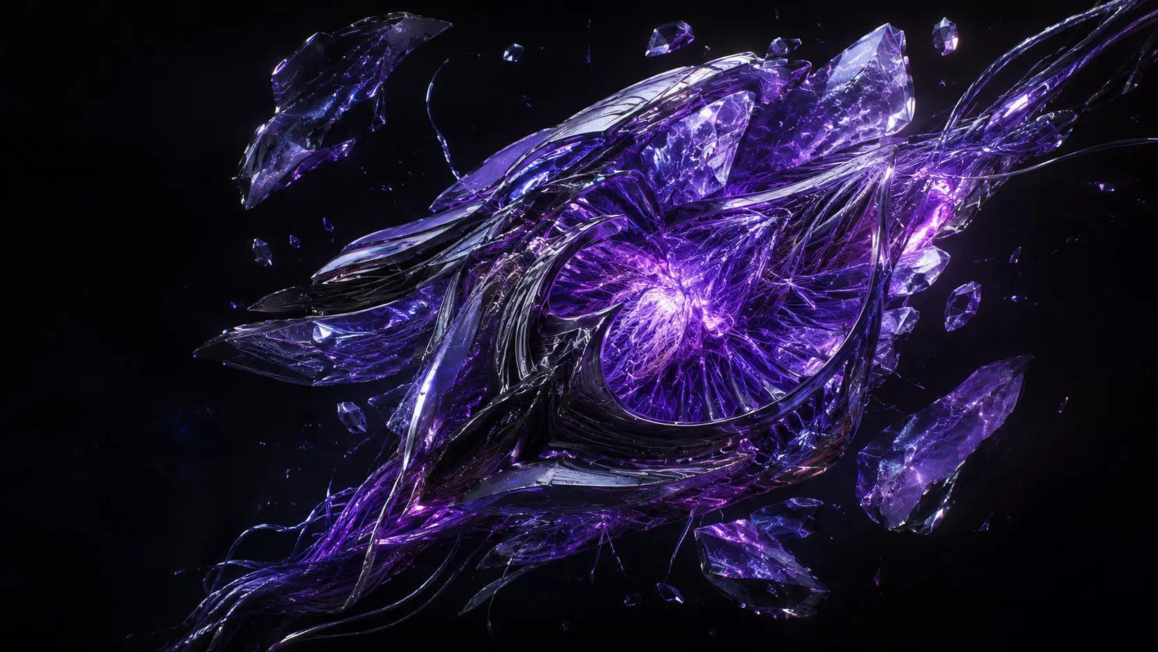 보라색 유리와 빛으로 구성된 퍼플트리 아티팩트